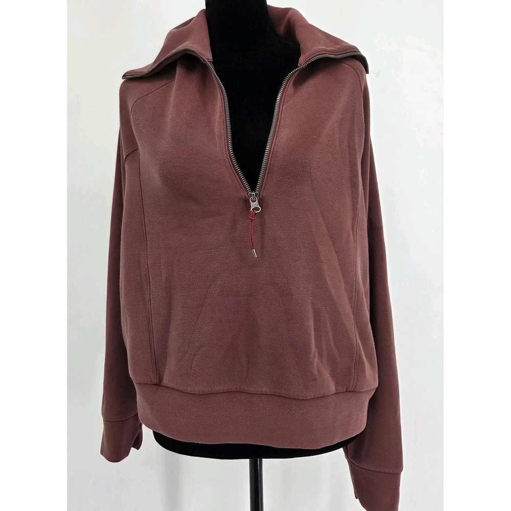 Spanx Airessentials 1/2 Zip Pullover Medium Burgundy Woman's
